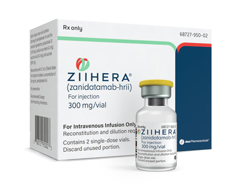 Ziihera (zanidatamab-hrii) Carton and Vial